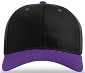 Richardson 212 Pro Twill Snapback Baseball Caps BLACK CROWN / PURPLE VISOR Front