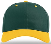 Richardson 212 Pro Twill Snapback Baseball Caps DARK GREEN CROWN / GOLD VISOR Front