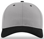 Richardson 212 Pro Twill Snapback Baseball Caps GREY CROWN / BLACK VISOR Front