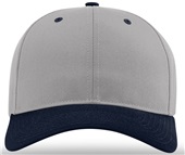 Richardson 212 Pro Twill Snapback Baseball Caps GREY CROWN / NAVY VISOR Front