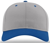 Richardson 212 Pro Twill Snapback Baseball Caps GREY CROWN / ROYAL VISOR Front