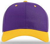 Richardson 212 Pro Twill Snapback Baseball Caps PURPLE CROWN / GOLD VISOR Front