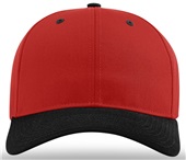 Richardson 212 Pro Twill Snapback Baseball Caps RED CROWN / BLACK VISOR Front