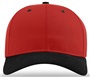 Richardson 212 Pro Twill Snapback Baseball Caps RED CROWN / BLACK VISOR Front