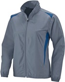 Womens Full Zip, Front Pockets, Open Bottom Jacket GRAPHITE/NAVY Pocket