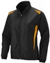 Womens Full Zip, Front Pockets, Open Bottom Jacket BLACK/GOLD Pocket