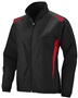  Womens Full Zip, Front Pockets, Open Bottom Jacket BLACK/RED Pocket
