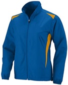  Womens Full Zip, Front Pockets, Open Bottom Jacket NAVY/GOLD Pocket