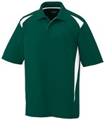 Adult 3-Button, Sporty Wicking Polo Shirt  DARK GREEN/WHITE Pocket