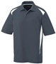 Adult 3-Button, Sporty Wicking Polo Shirt  GRAPHITE/WHITE Pocket