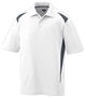 Adult 3-Button, Sporty Wicking Polo Shirt  WHITE/GRAPHITE Pocket