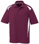 Adult 3-Button, Sporty Wicking Polo Shirt  MAROON/WHITE Pocket