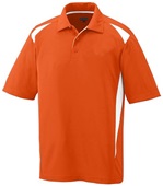 Adult 3-Button, Sporty Wicking Polo Shirt ORANGE/WHITE Pocket