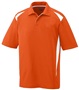 Adult 3-Button, Sporty Wicking Polo Shirt  ORANGE/WHITE Pocket