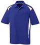 Adult 3-Button Polyester Wicking Athletic Sports Polo Shirt PURPLE/WHITE Pocket
