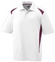 Adult 3-Button, Sporty Wicking Polo Shirt  WHITE/MAROON Pocket