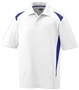 Adult 3-Button, Sporty Wicking Polo Shirt  WHITE/PURPLE Pocket