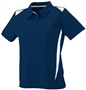 Womens 3-Button, 2-Color, Wicking Sport Polo Shirt NAVY/WHITE Pocket