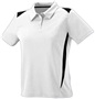 Womens 3-Button, 2-Color, Wicking Sport Polo Shirt WHITE/BLACK Pocket