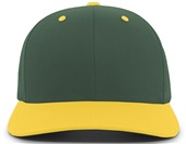 Pacific Headwear 302C Cotton-Poly Hook-And-Loop Adjustable Cap DARK GREEN/GOLD Front