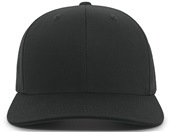 Pacific Headwear 302C Cotton-Poly Hook-And-Loop Adjustable Cap BLACK Front