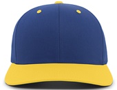 Pacific Headwear 302C Cotton-Poly Hook-And-Loop Adjustable Cap ROYAL/GOLD Front