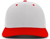 Pacific Headwear 302C Cotton-Poly Hook-And-Loop Adjustable Cap SILVER/RED Front