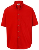 Edwards Mens Easy Care Poplin Shirts 1230 012 RED Pocket