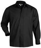 Edwards Mens LS Cafe Broadcloth Shirt 1290 010 BLACK Pocket