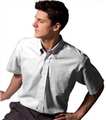 Edwards Mens Pinpoint Short Sleeve Oxford Shirt 000 WHITE Pocket