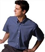Edwards Mens Pinpoint Short Sleeve Oxford Shirt 061 FRENCH BLUE Pocket