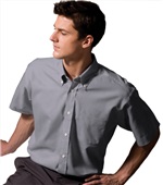 Edwards Mens Pinpoint Short Sleeve Oxford Shirt 009 GREY Pocket
