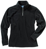 Charles River Womens Freeport Microfleece Pullover 5870 BLACK/GREY Pocket