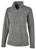Charles River Womens Freeport Microfleece Pullover 5870 LIGHT GREY HEATHER Pocket