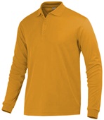 Baw Men's Long Sleeve ECO Cool-Tek Polo Shirts GOLD Pocket
