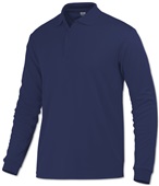 Baw Men's Long Sleeve ECO Cool-Tek Polo Shirts NAVY Pocket