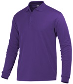 Baw Men's Long Sleeve ECO Cool-Tek Polo Shirts PURPLE Pocket
