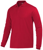 Baw Men's Long Sleeve ECO Cool-Tek Polo Shirts RED Pocket