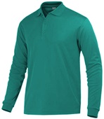 Baw Men's Long Sleeve ECO Cool-Tek Polo Shirts TEAL Pocket