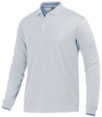 Baw Men's Long Sleeve ECO Cool-Tek Polo Shirts WHITE Pocket