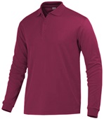 Baw Youth Long Sleeve ECO Cool-Tek Polo Shirts MAROON Pocket