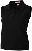 Baw Ladies Sleeveless Polo Shirts BLACK Pocket