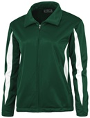 Baw Ladies Crescent Tricot Outerwear Jackets DARK GREEN/WHITE Pocket