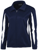 Baw Ladies Crescent Tricot Outerwear Jackets NAVY/WHITE Pocket