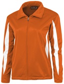 Baw Ladies Crescent Tricot Outerwear Jackets ORANGE/WHITE Pocket