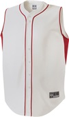 Holloway Fierce Faux Full Button Baseball Jerseys WHITE/SCARLET Pocket