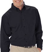 Blue Generation Men's LS Value Poplin Shirts BLACK Pocket