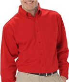 Blue Generation Men's LS Value Poplin Shirts RED Pocket