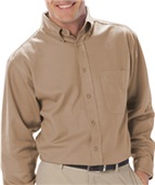 Blue Generation Men's LS Value Poplin Shirts TAN Pocket