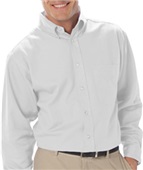 Blue Generation Men's LS Value Poplin Shirts WHITE Pocket